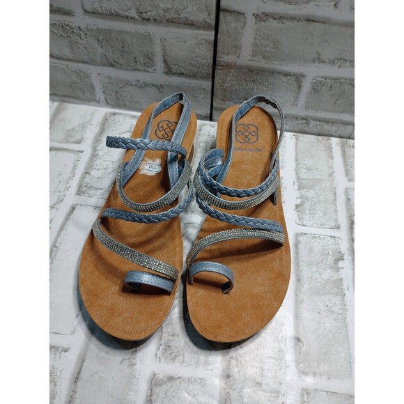 Daisy Fuentes Shoes - Daisy Fuentes  Womens  Size 8.5M Rhinestone Blue Strappy Sandals